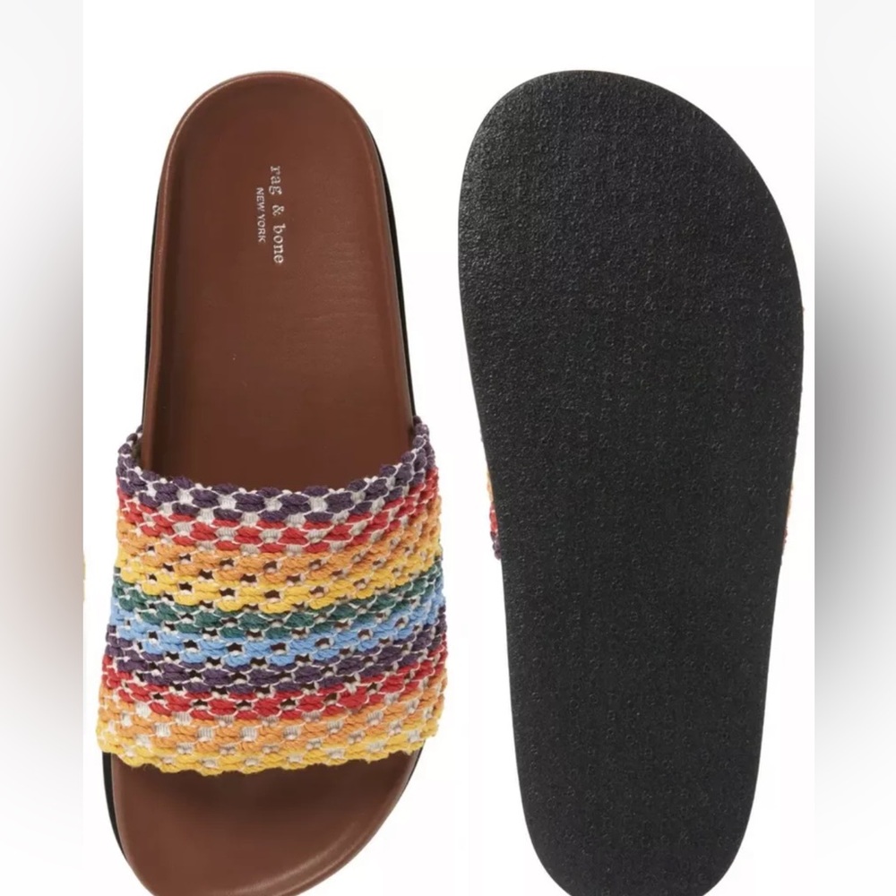 Rag & Bone Bailey Multi‎ Colored Woven Slides New Size 35/ US 5